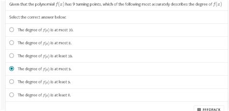 Solved Given That The Polynomial 2 Has 9 Turning Points
