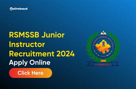 Rsmssb Junior Instructor Recruitment Apply Online Link