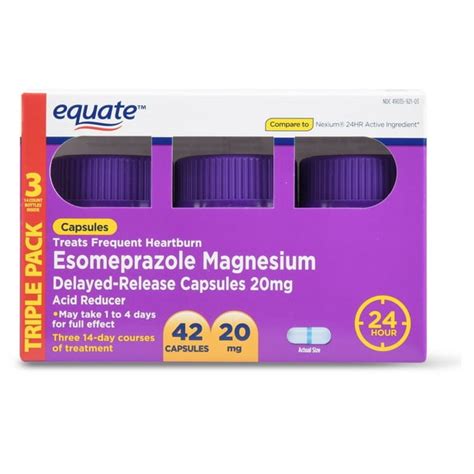 Equate Esomeprazole Magnesium Delayed Release Capsules 20 Mg Acid