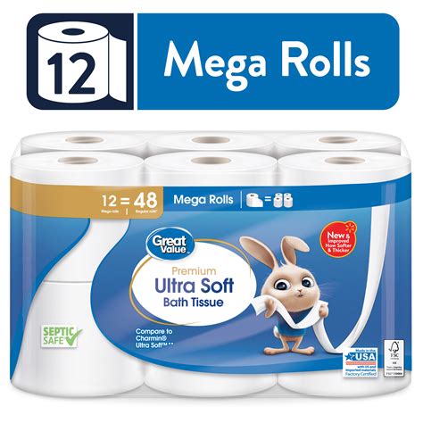 Great Value Ultra Soft Toilet Paper 12 Mega Rolls Walmart Inventory Checker Brickseek