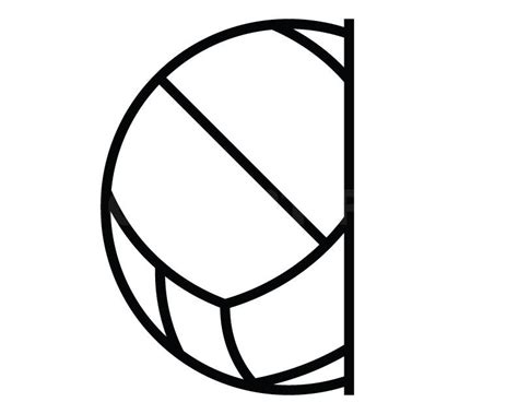Half Volleyball Svg Clipart Image Cricut Svg Image Dxf Pdf Etsy