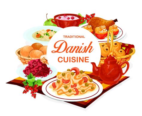 Premium Vector Danish Cuisine Food Menu Dishes Traditional Meals