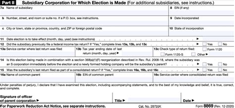 Irs Form 8869 Qualified Subchapter S Subsidiary Election