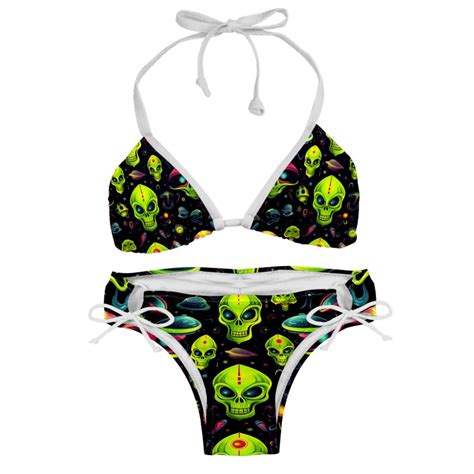 Alien Swim Wear Bikini Set With Detachable Sponge Adjustable Strap Two Pack For Versatile