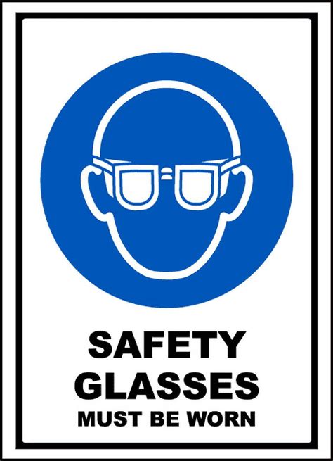 Traffic And Warehouse Signs Safety Glasses Must Be Worn Sign 12 X 18 Aluminum Sign Street