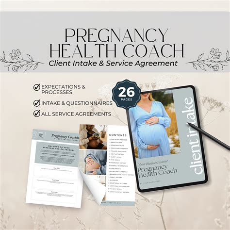 Pregnancy Health Coach Intake Form Template Client Onboarding Questionnaire Pregnancy