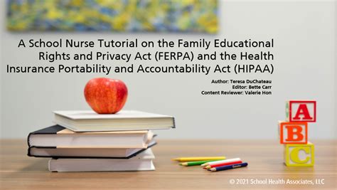 A School Nurse Tutorial on FERPA and HIPAA
