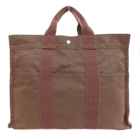 Herm S Herline Canvas Tote Bag Pre Owned In Brown Lyst