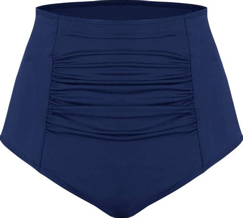 IVEDO Women S High Waisted Bikini Bottom Plus Size Ruched Swim Briefs Solid Swim Bottom Swim