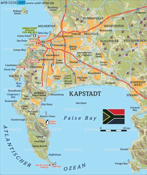 Map Of Cape Town South Africa Map In The Atlas Of The World World