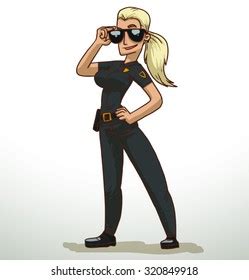 Blonde Police Woman Vector Stock Vector Royalty Free Shutterstock