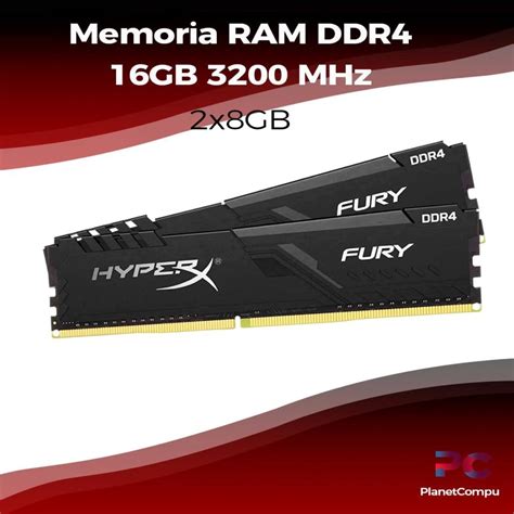 HyperX Fury Black – RAM 16 GB (2x 8GB) 3200 MHz DDR4 – PlanetCompu ...