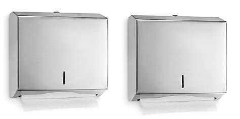 Alpine Industries Stainless Steel Multi Foldc Fold Paper Towel Dispensers Silver Pack Of 2