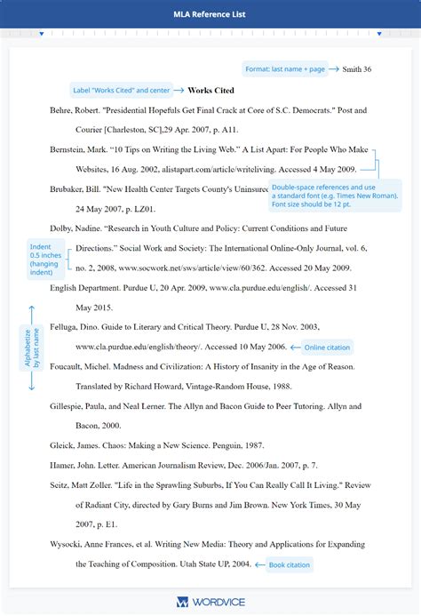 💋 Works Cited Page In Mla Format Generator How To Cite A Short Story