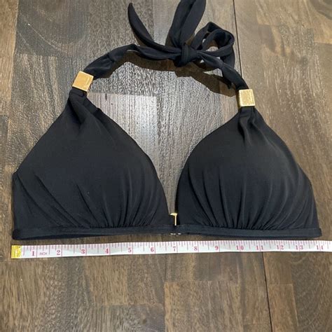 Victoria S Secret Swim Victorias Secret Black W Heavy Gold Hardware Bikini Top Large And