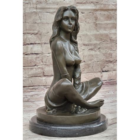 Red Barrel Studio Sexy Nude Female Figure Girl Sitting Cross Legged
