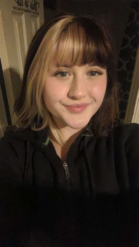 Brown And Blonde Split Dye Bangs Dyed Bangs Blonde Bangs