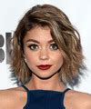 Courtney Clarke Medium Wavy Light Copper Brunette Hairstyle