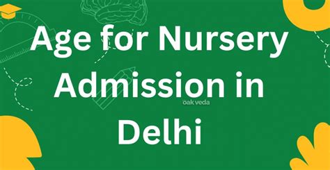 Age For Nursery Admission In Delhi What You Need To Know