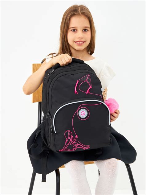 Рюкзак школьный для девочек подростков Grizzly / ранец для начальной и ...