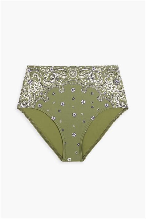 Zimmermann Paisley Print High Rise Bikini Briefs The Outnet