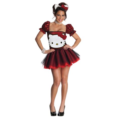 Hello Kitty Red Glitter Dress Adult Costume - PartyBell.com