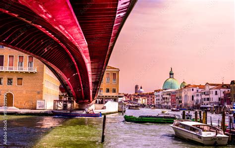 The Constitution Bridge Venice At Night Vertical It Is The Fourth
