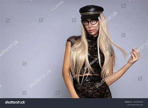 Sexy Blonde Model Glasses Sensually Posing Stock Photo Shutterstock