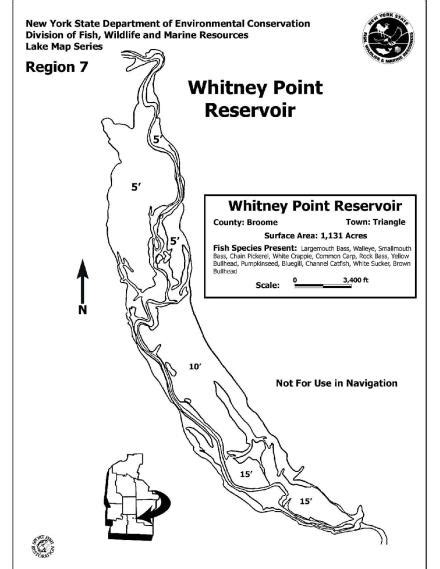 Whitney Point Reservoir Contour Map Region 7 Nysdec