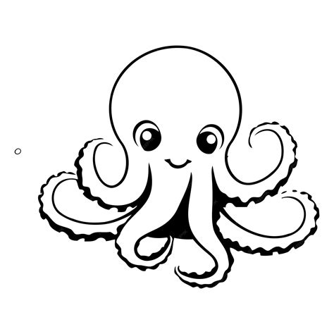 Premium Vector Cartoon Octopus On A White Background For Children