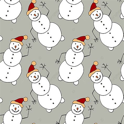 Christmas Seamless Pattern With Snowman Background Wallpaper Gift