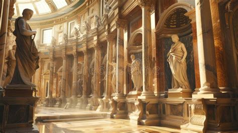 Inside Ancient Roman Temple Or Palace Old Historical Building Interior