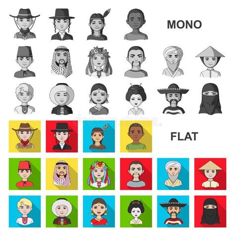 The Human Race Flat Icons In Set Collection For Design People And