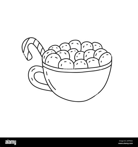 Christmas Cup Of Hot Cocoa With Marshmallows Stock Vector Image Art