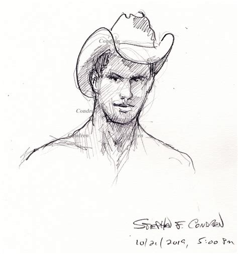 Gay Cowboy Drawing 486Z With 10 Gallon Hat Condren Galleries