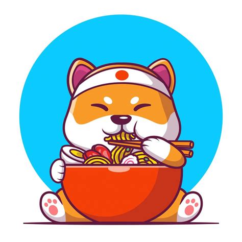 Shiba Inu Eating Ramen Vector Devilo Arts