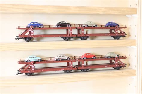 Märklin 2 x Doppel Autotransportwagen 4712 Autos NP 200 Kaufen