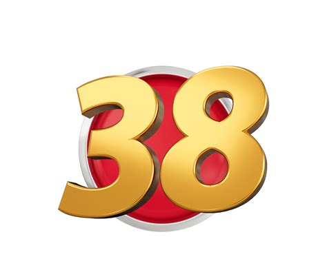 Gold Number 38 Gold Number Thirty Eight On Rounded Red Icon With
