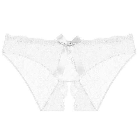 Odeerbi Women S Lace Crotchless Panties 2025 Valentine S Day Sexy Underwear Lace Bow Bikini