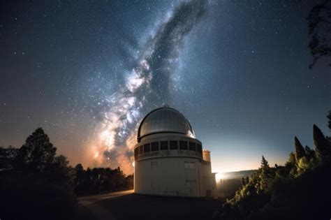 Premium AI Image | View of observatory at night with bright stars ...