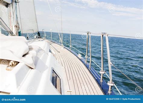 Sea Yacht Deck On Sea Background Royalty Free Stock Image