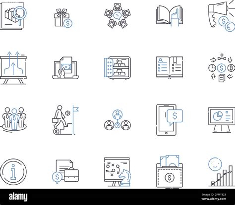 Stocks And Bonds Outline Icons Collection Stocks Bonds Investment