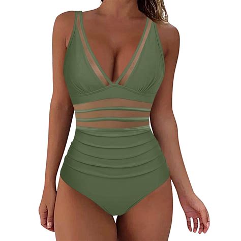 Ersazi Womens Bathing Suits On Clearance Fashion Women S Sleeveless Solid Bikini Set Swimsuit