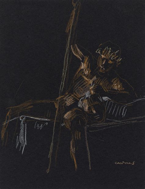 Lot PAUL CADMUS 1904 1999 Seated Nude With A Pole Study For David And Goliath