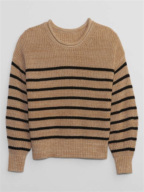 Relaxed Stripe Shaker Stitch Sweater Gap Factory