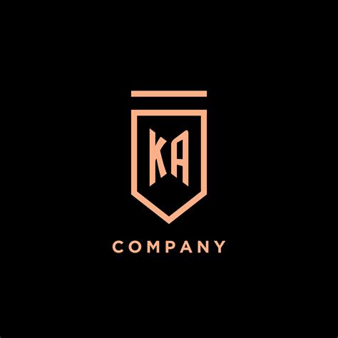 ka monogram initial  shield logo design icon  vector art