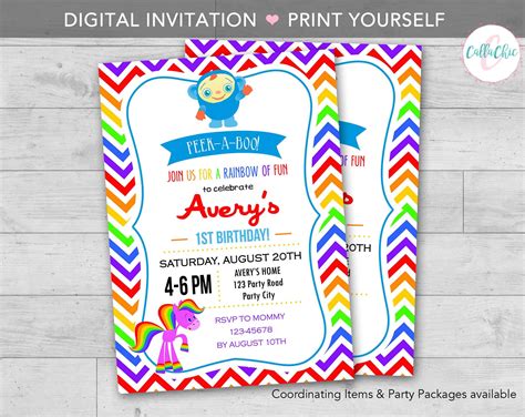 Baby First TV Birthday Invitation PRINTABLE Boy/girl 1st Party / Baby ...