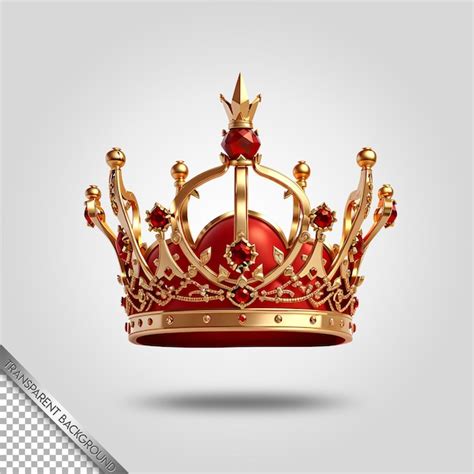 Premium Psd Red Gold Crown Transparent Background