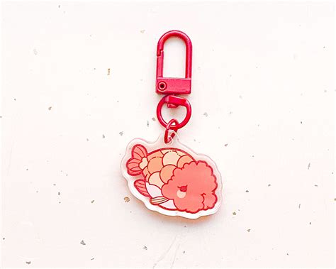 Ranchu Goldfish Acrylic Charm Alum And Ink