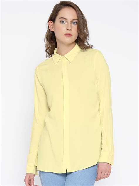 Buy United Colors Of Benetton Women Yellow Shirt Shirts For Women 730575 Myntra